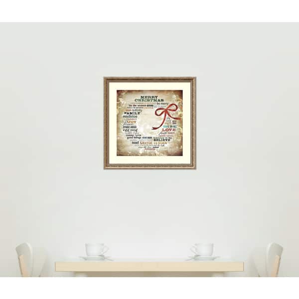 Framed Art Print Christmas Wreath Subway Art Sally Barlow 23x23 In Overstock 12225070