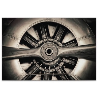 Plane Propeller Graphic Wall Art on Free Floating Tempered Glass Panel
