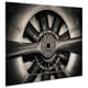 preview thumbnail 2 of 7, Plane Propeller Graphic Wall Art on Free Floating Tempered Glass Panel