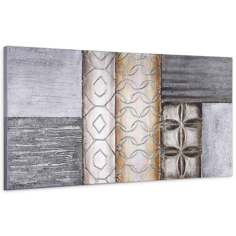 Stacked 1 Textured Metallic Hand Painted Canvas Wall Art
