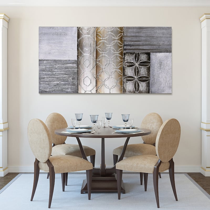Stacked 1 Textured Metallic Hand Painted Canvas Wall Art