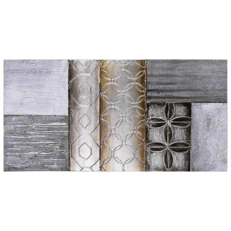Stacked 1 Textured Metallic Hand Painted Canvas Wall Art