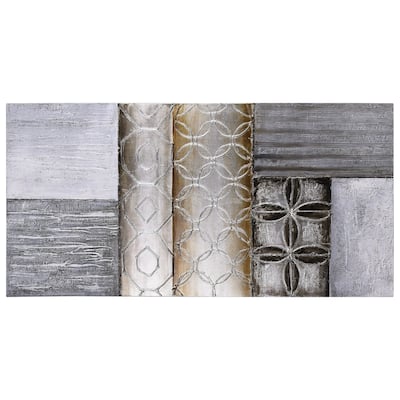 Stacked 1 Textured Metallic Hand Painted Canvas Wall Art