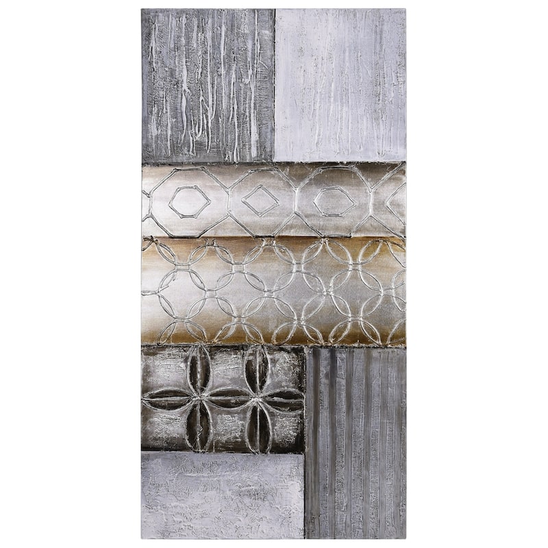 Stacked 1 Textured Metallic Hand Painted Canvas Wall Art