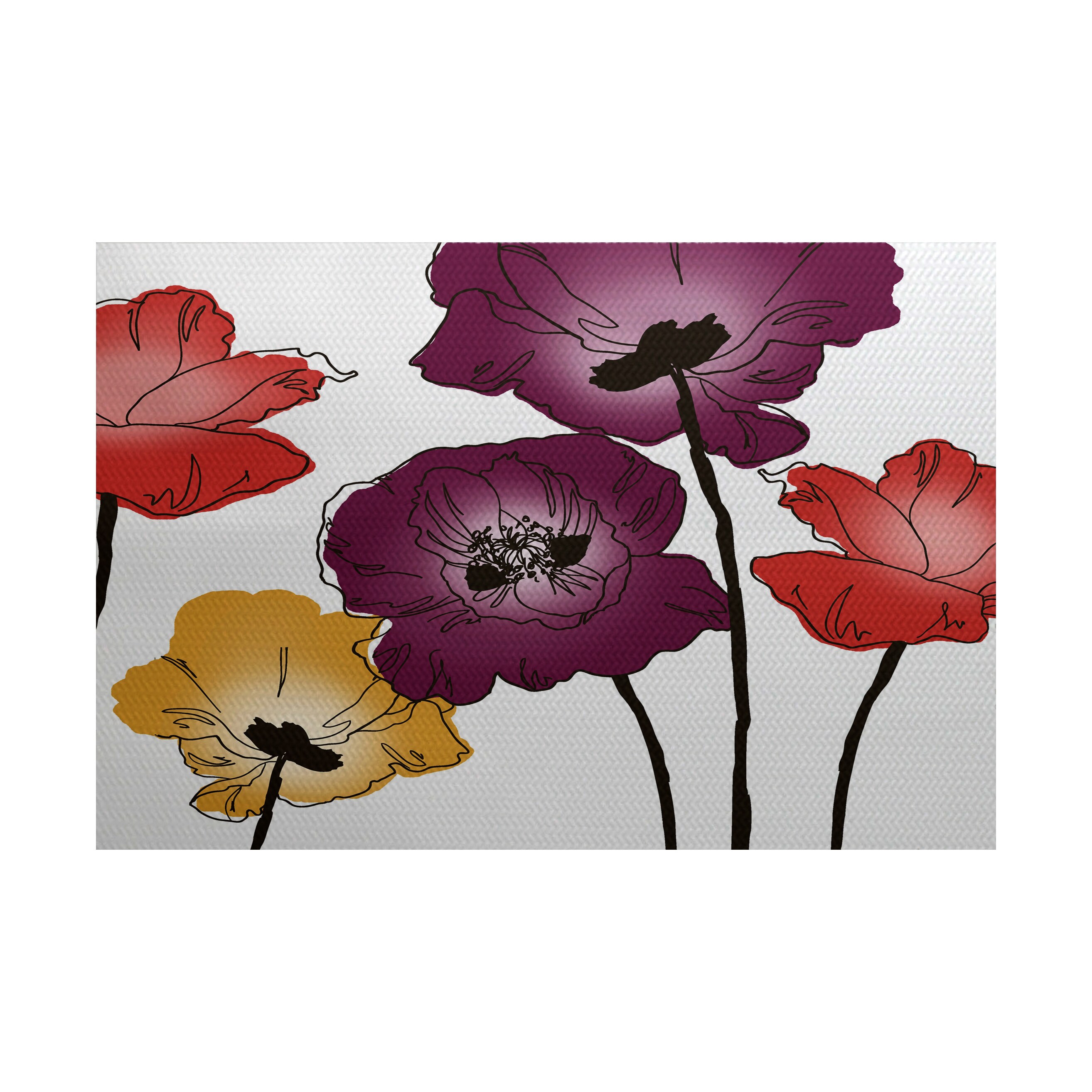 Shop Poppies Floral Print Indoor Outdoor Rug 3 X 5 Free