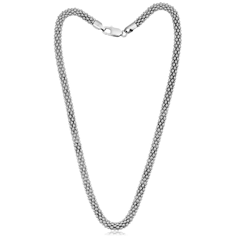 Argento Italia Sterling Silver 6-mm Popcorn Chain Necklace (18 inch)