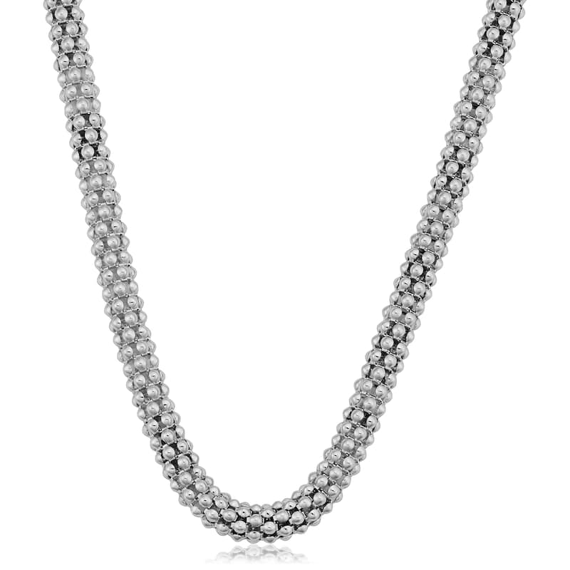 Argento Italia Sterling Silver 6-mm Popcorn Chain Necklace (18 inch)