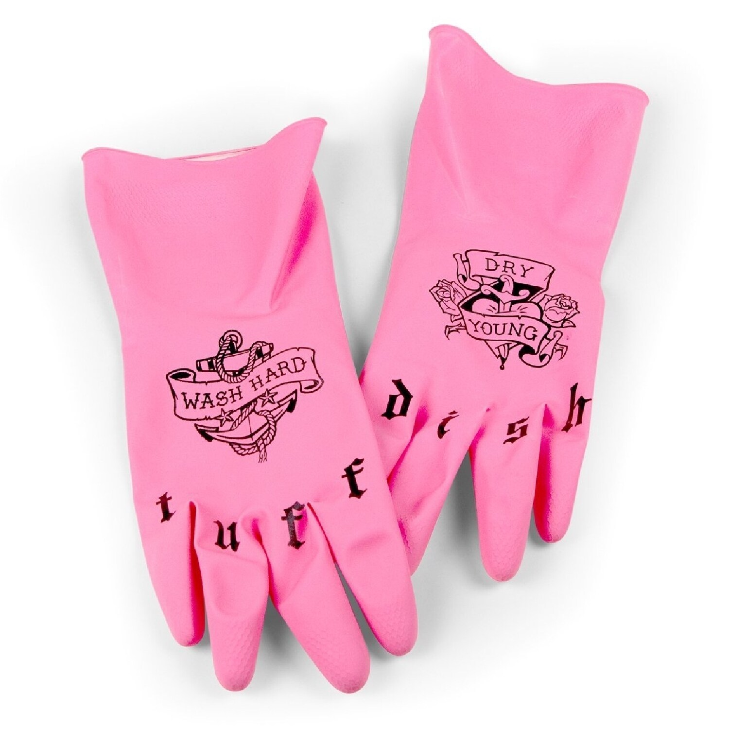 pink dish gloves
