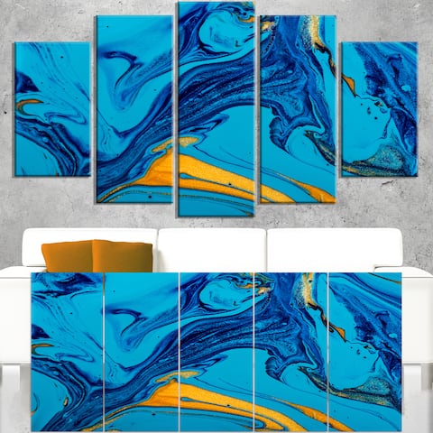 Soft Blue Abstract Acrylic Paint Mix - Abstract Art on Canvas
