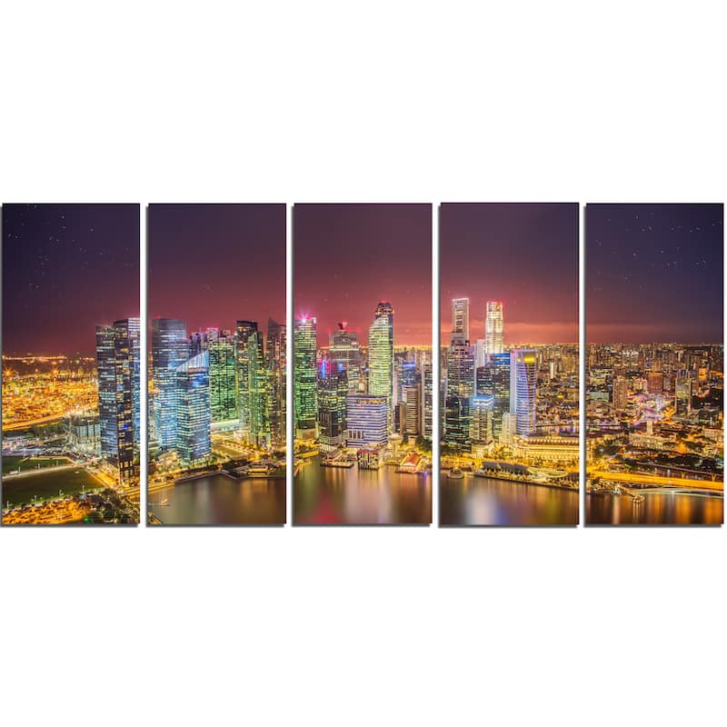 Singapore Skyline View of Marina Bay - Cityscape Canvas print - Multi-color