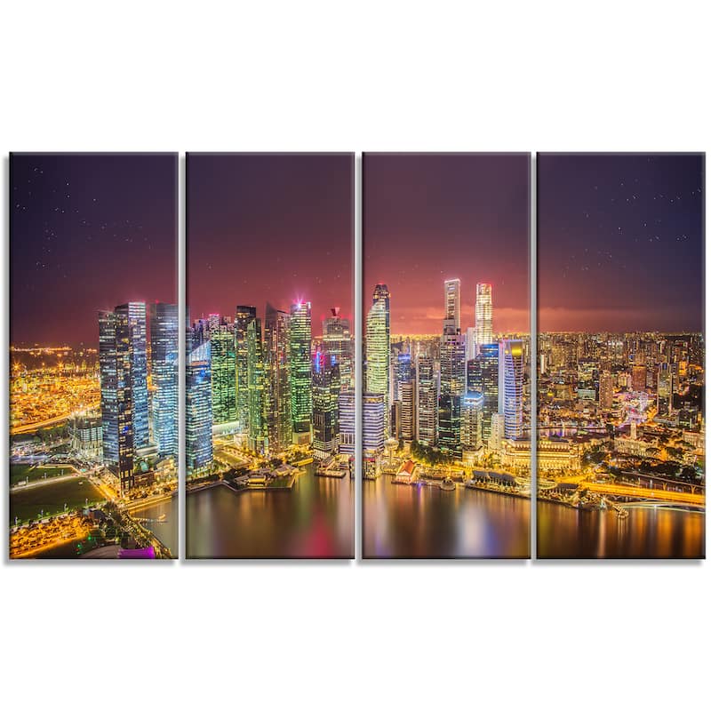 Singapore Skyline View of Marina Bay - Cityscape Canvas print - Multi-color