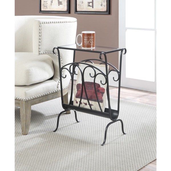 Shop Convenience Concepts Wyoming Wrought Iron Glass Top End
