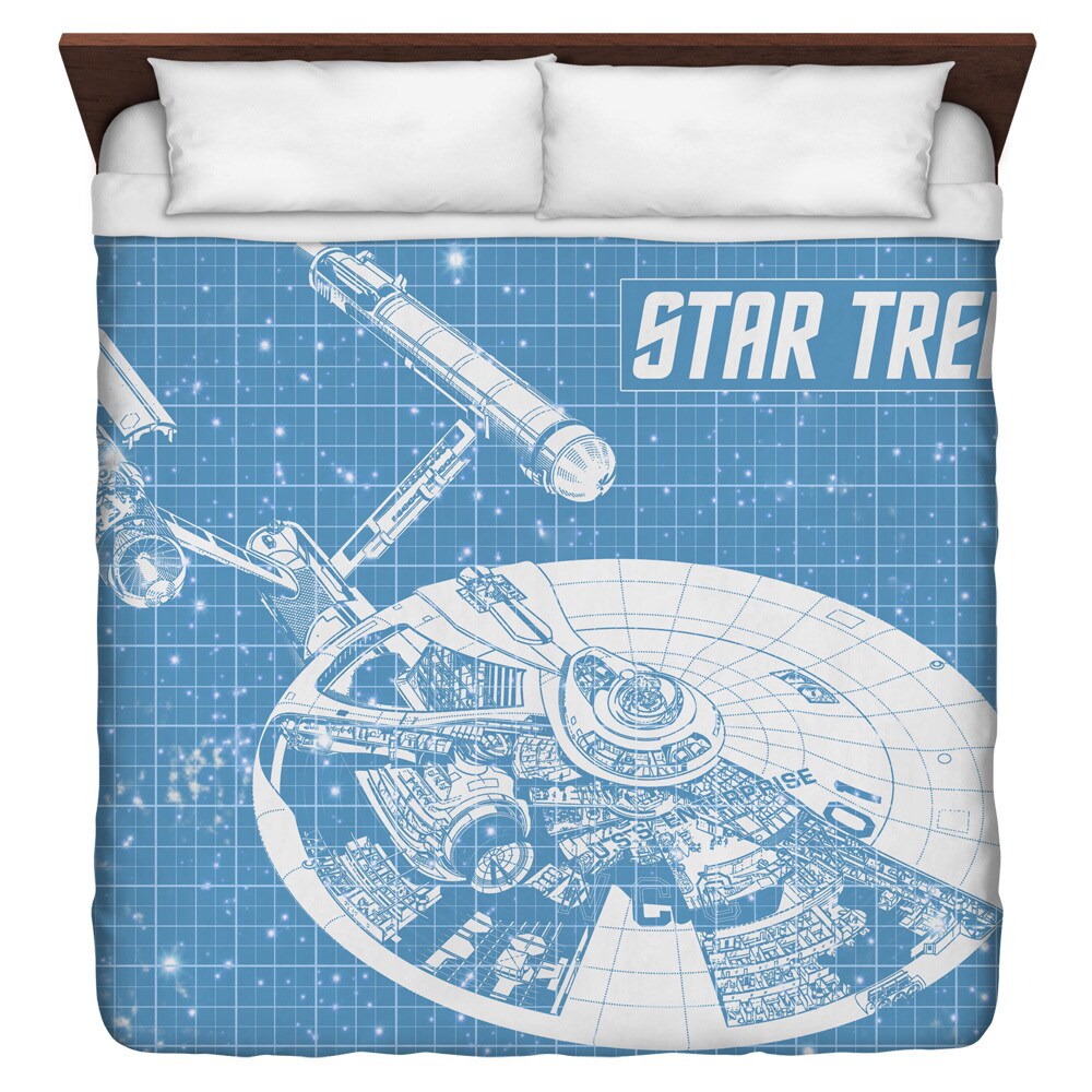 Shop Star Trek Enterprise Blueprint Duvet Cover Free Shipping