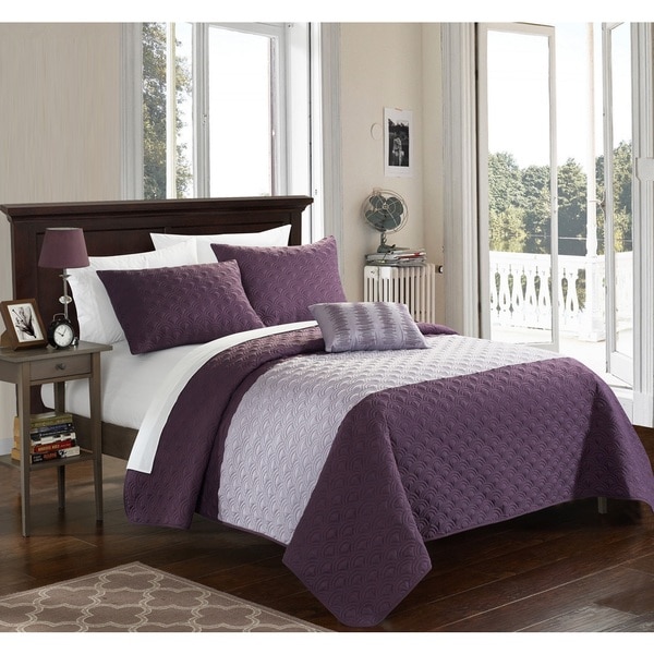 Shop Chic Home Walker Lavender 8-Piece Bed in a Bag Quilt Set - Free ...
