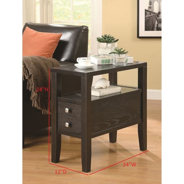 Shop Coaster Company Cappuccino Storage Side Table 24 X 12 X 24 Overstock 12227707