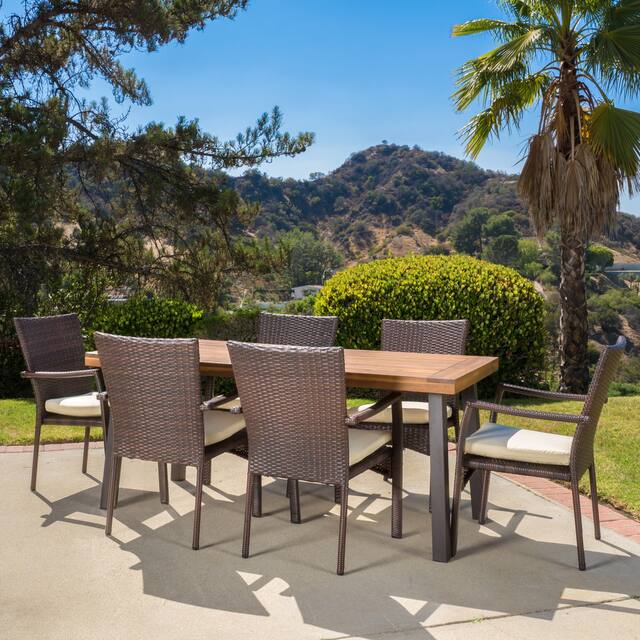 Cordella Wood Outdoor 7-piece Dining Set by Christopher Knight Home