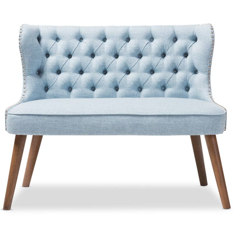 Carson Carrington Rudkobing Mid-century Modern Wood and Fabric Upholstered Button-tufting Loveseat