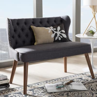 Carson Carrington Rudkobing Mid-century Modern Wood and Fabric Upholstered Button-tufting Loveseat