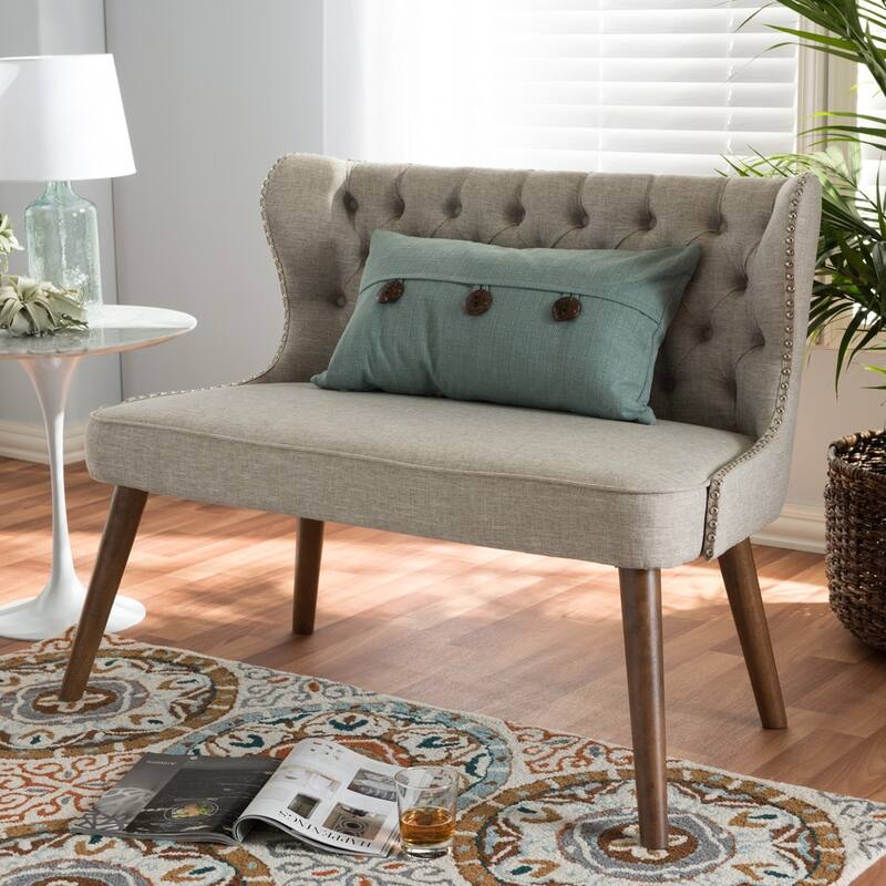 Carson Carrington Rudkobing Mid-century Modern Wood and Fabric Upholstered Button-tufting Loveseat