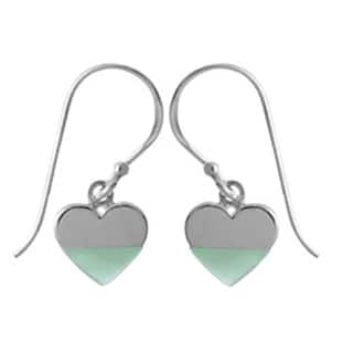Boma By Pearlyta Sterling Silver Mother Of Pearl Heart Dangle Earrings Overstock 12235145