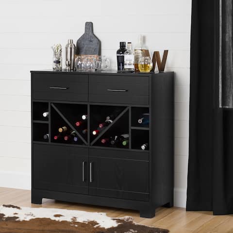 South Shore Vietti Bar Cabinet with Bottle Storage and Drawers
