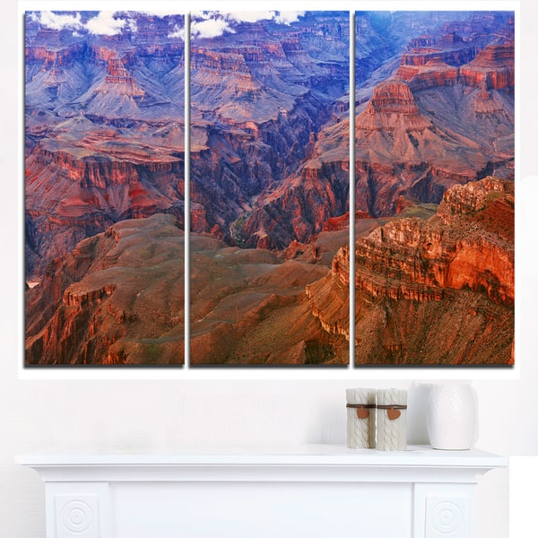 Blue and Red Grand Canyon View - Landscape Artwork Print on Canvas ...