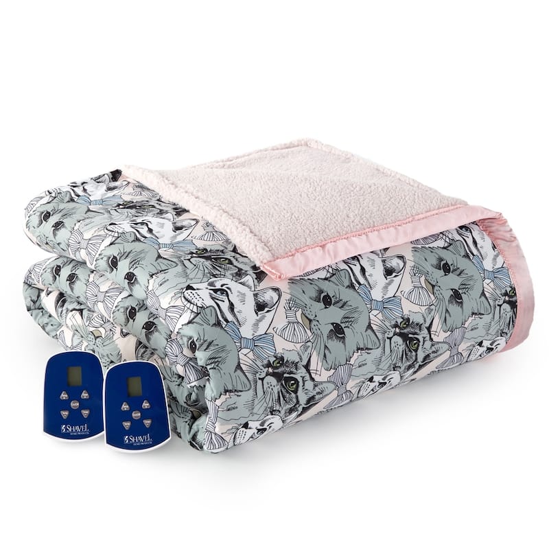 Shavel Quilted Micro Flannel® Sherpa 6-layer Heated Electric Blanket