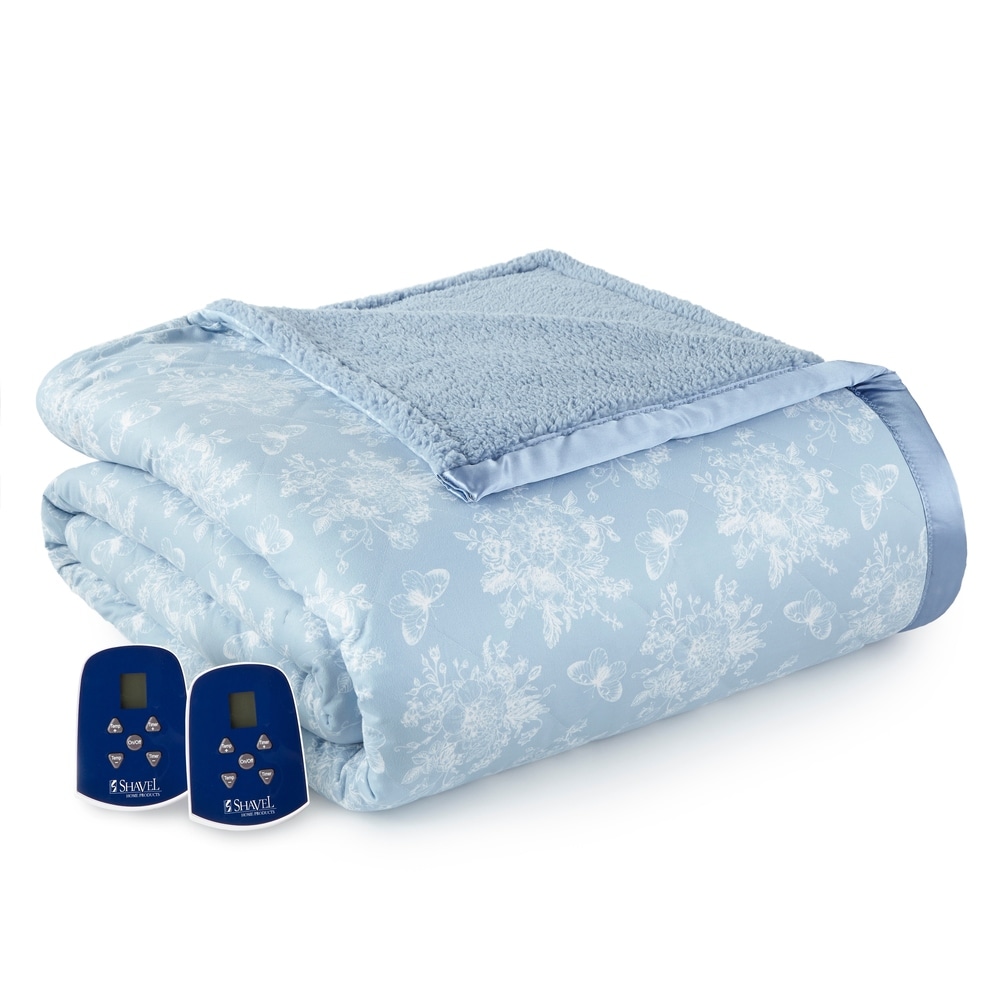 Micro flannel reverse to sherpa electric blanket sale