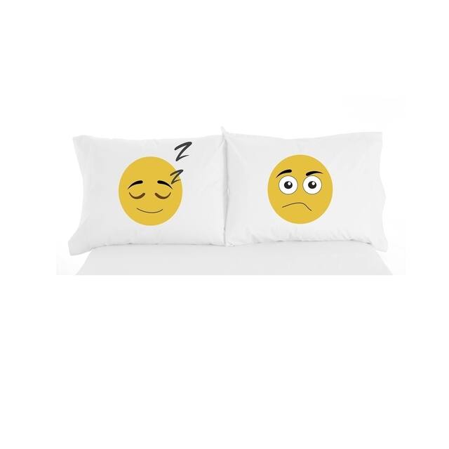 Shavel Micro Flannel Novelty Pillowcase Pairs - emoji - Graphic Print - Flannel/Microfiber