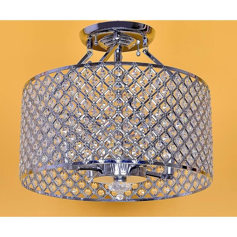 Adara Iron and Glass 4-light Semi-flush Ceiling Light