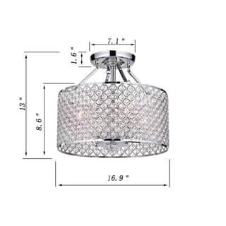 Adara Iron and Glass 4-light Semi-flush Ceiling Light