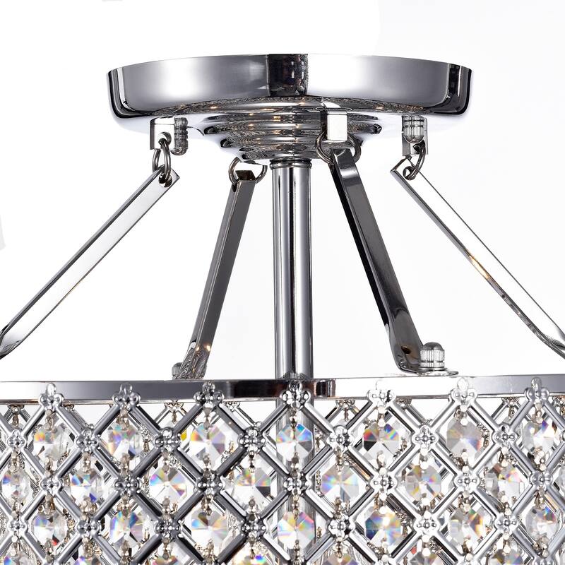 Adara Iron and Glass 4-light Semi-flush Ceiling Light