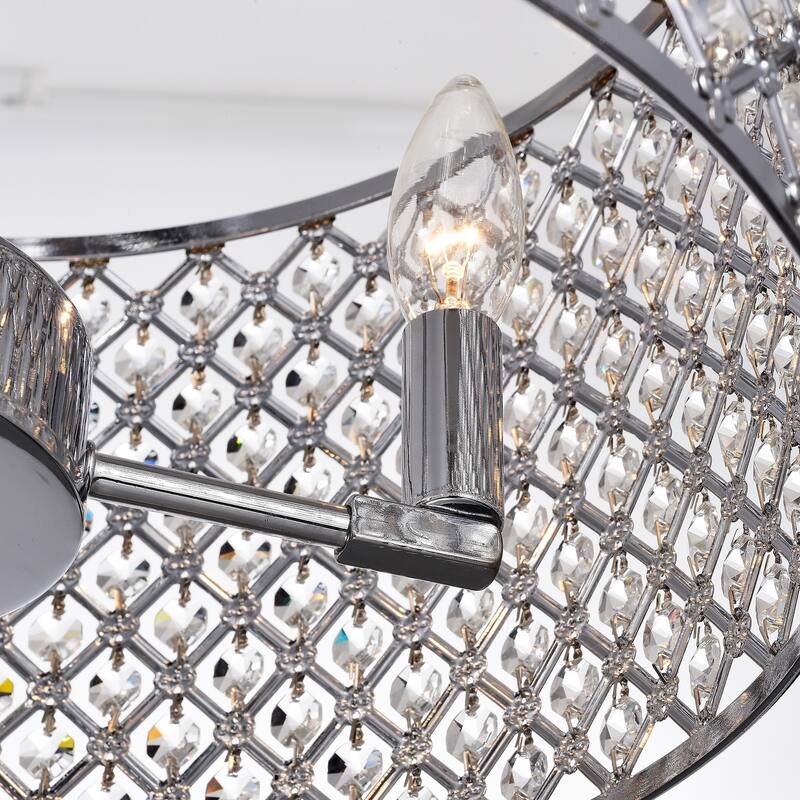 Adara Iron and Glass 4-light Semi-flush Ceiling Light