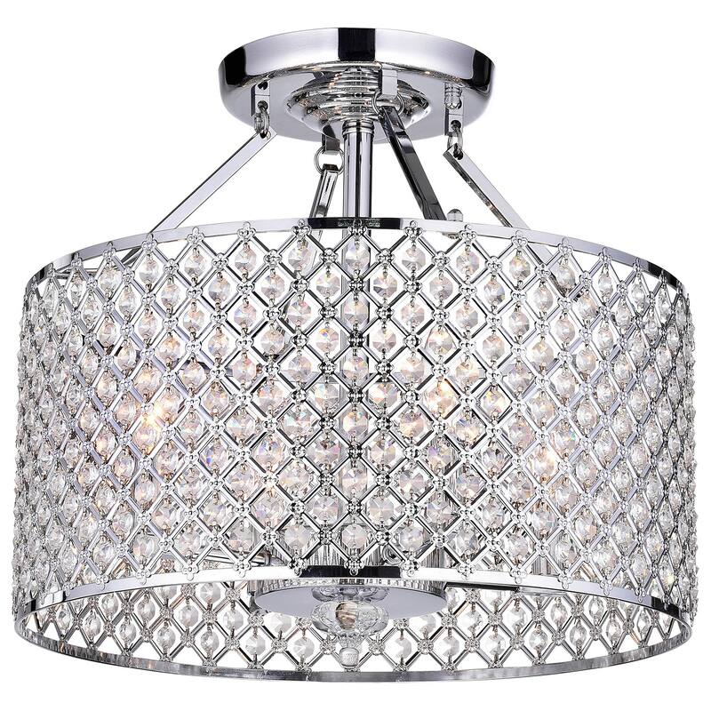 Adara Iron and Glass 4-light Semi-flush Ceiling Light