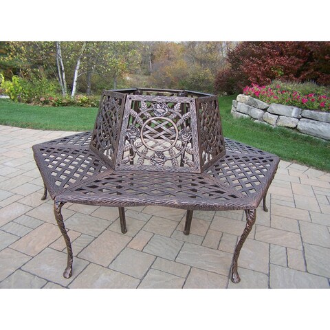 Oakland Living Corporation Tea Rose Cast Aluminum Tree Bench