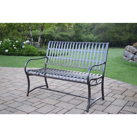 Black Wrought Iron Patio Furniture Find Great Outdoor Seating Oakland Living Aluminum Wrought Iron Imperial Bench