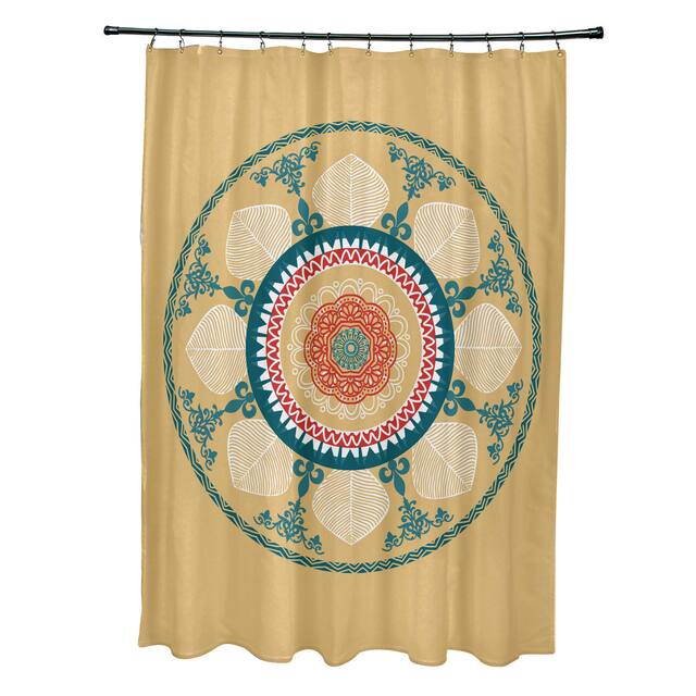 71 x 74-inch Stained Glass Geometric Print Shower Curtain