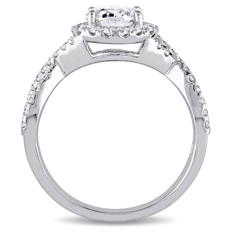 Miadora Signature Collection 14k White Gold 1 3/8ct TDW Diamond Crossover Infinity Engagement Ring