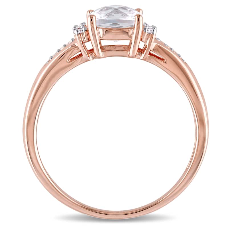 Miadora 10k Rose Gold Created White Sapphire and Diamond Accent Engagement Ring
