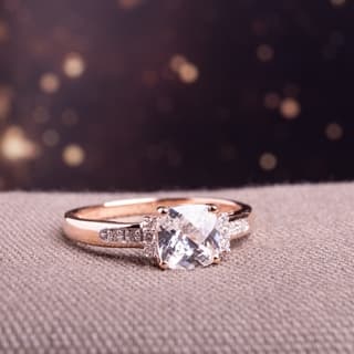 miadora 10k rose gold created white sapphire and diamond accent engagement ring - Rose Wedding Rings miadora 10k rose gold created white sapphire and diamond accent engagement ring - Rose Wedding Rings
