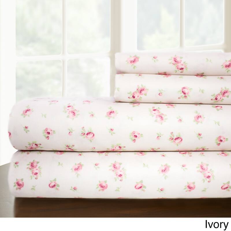 Modern Threads Sweet Rose Printed 4-piece Bed Sheet Set