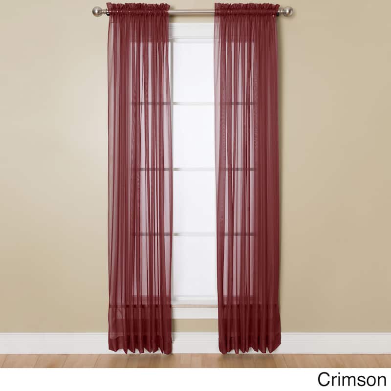 Miller Curtains Angelica 84-inch Sheer Curtain Panel with Rod Pocket - 59 x 84 - Crimson