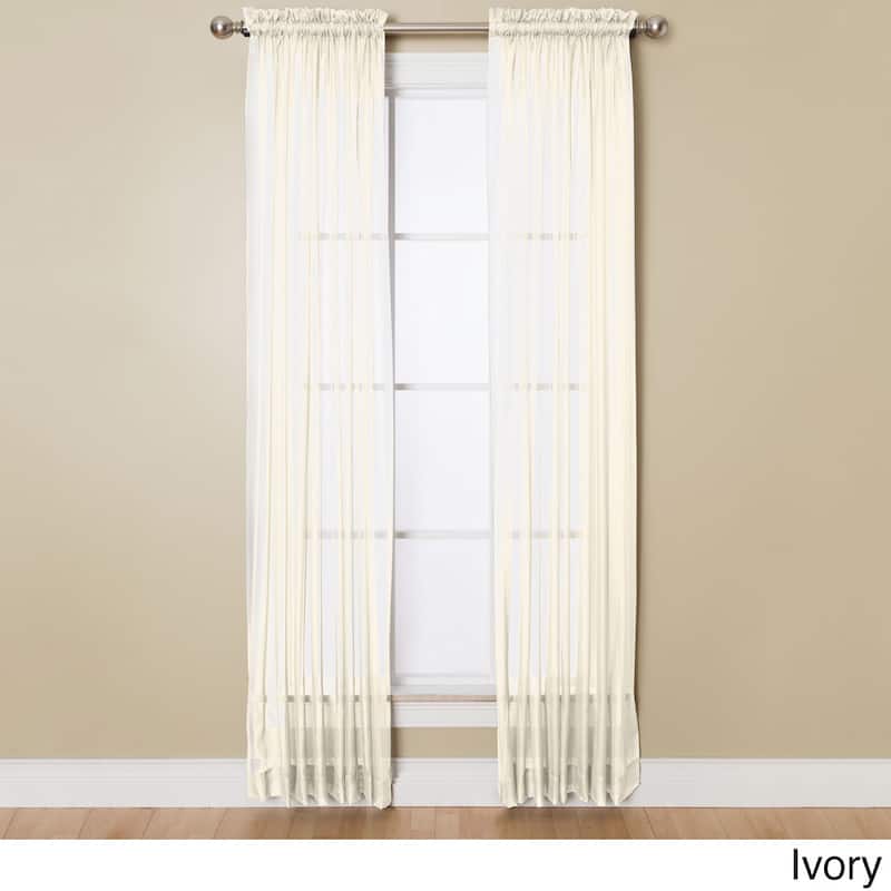 Miller Curtains Angelica 84-inch Sheer Curtain Panel with Rod Pocket - 59 x 84 - Ivory
