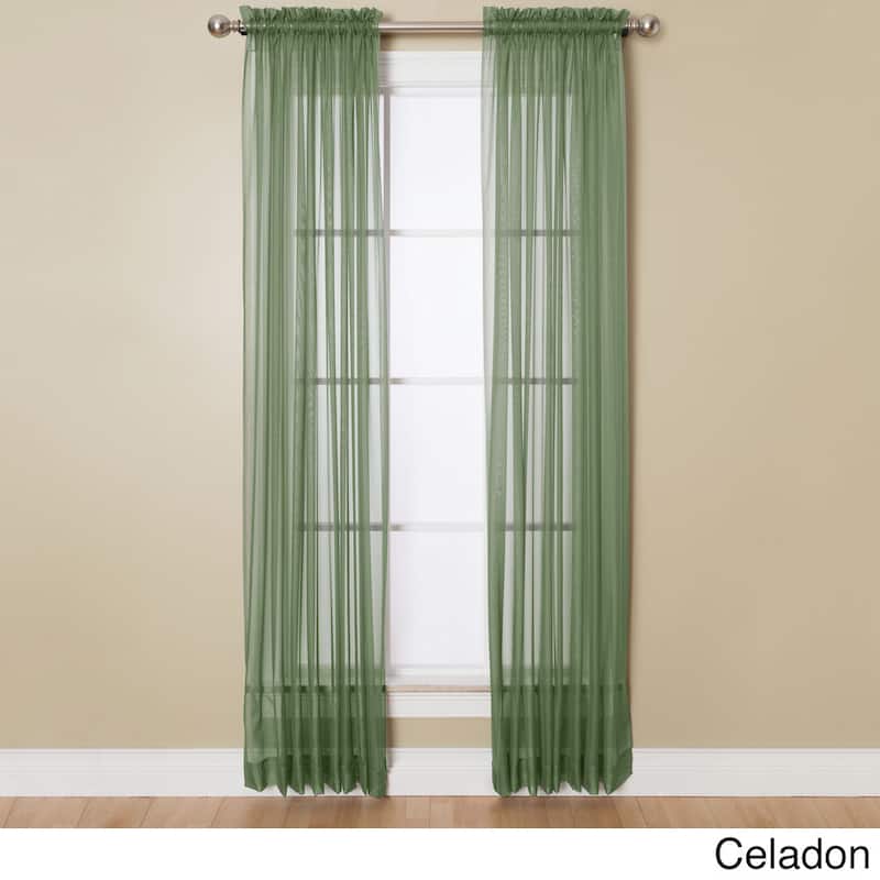 Miller Curtains Angelica 84-inch Sheer Curtain Panel with Rod Pocket - 59 x 84 - Celadon
