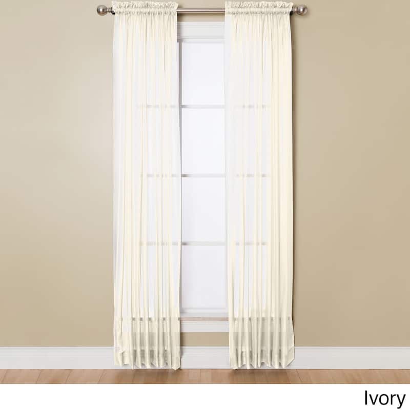 Miller Curtains Angelica 59-inch x 63-inch Rod Pocket Sheer Panel - 59 x 63 - Ivory
