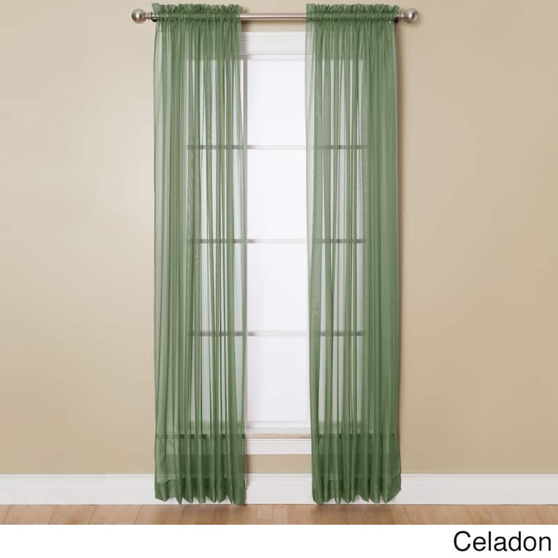 Miller Curtains Angelica 59-inch x 63-inch Rod Pocket Sheer Panel - 59 x 63 - Celadon