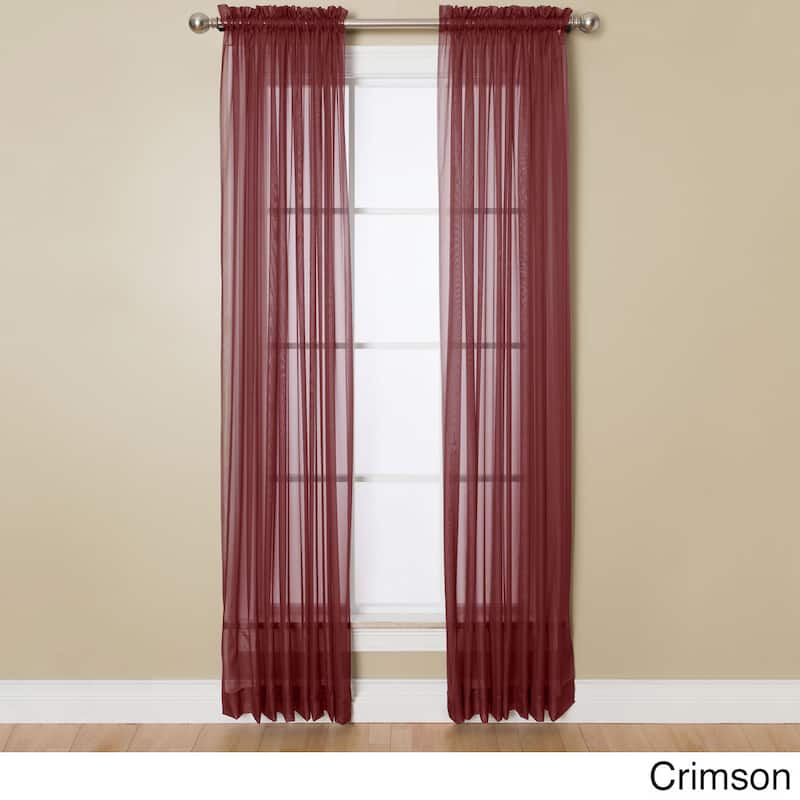Miller Curtains Angelica 59-inch x 63-inch Rod Pocket Sheer Panel - 59 x 63 - Crimson