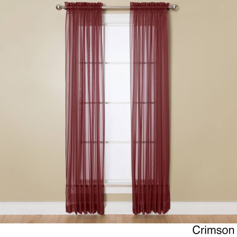 Miller Curtains Angelica 108-inch Rod Pocket Sheer Panel - 56 x 108 - Crimson