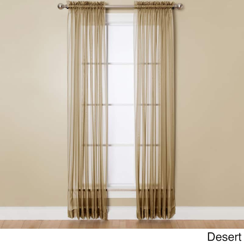 Miller Curtains Angelica 108-inch Rod Pocket Sheer Panel - 56 x 108 - Desert