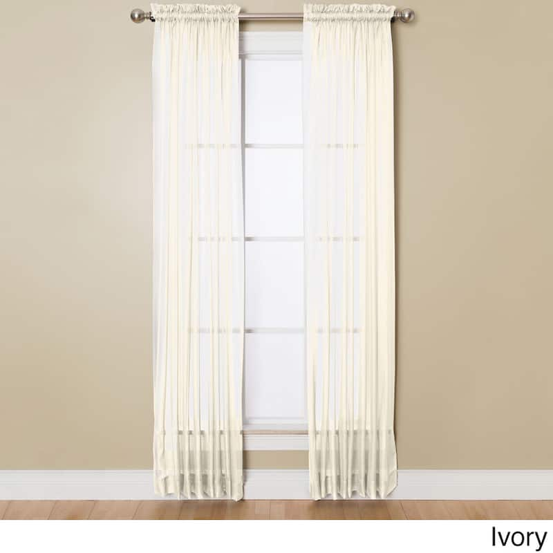 Miller Curtains Angelica 108-inch Rod Pocket Sheer Panel - 56 x 108 - Ivory